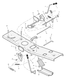 Mower Housing Suspension Diagram and Parts List for 309300X30A  Briggs and Stratton Lawn Tractor